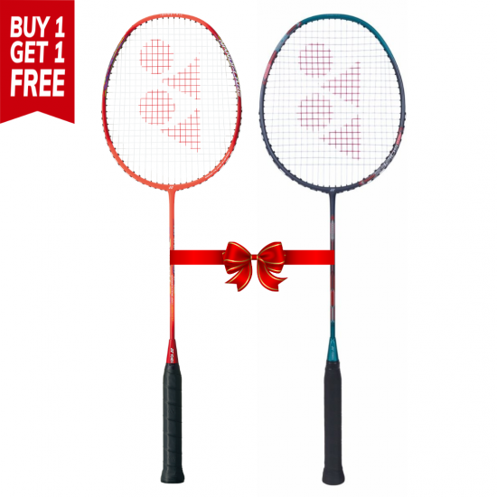 (Buy one get one free) Yonex Nanoflare 001 Ability And Asrtox Attack 9 Badminton Racquet