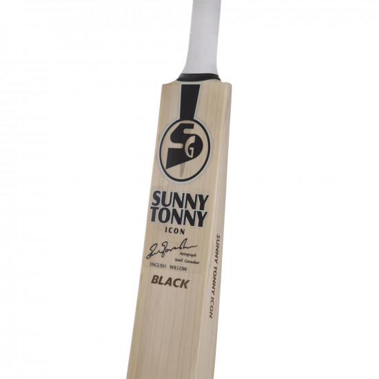 SG Sunny Tonny Icon Black - Grade 3 world’s finest English willow hard presse & traditionally shaped Cricket Bat