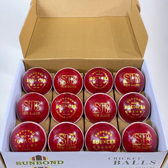 (SB) SUNBOND BOUNCER 4 Piece Cricket Leather Ball [5pc's SET]